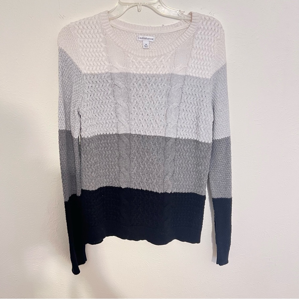 Croft & Barrow Light Beige Cowl Neck Sweater